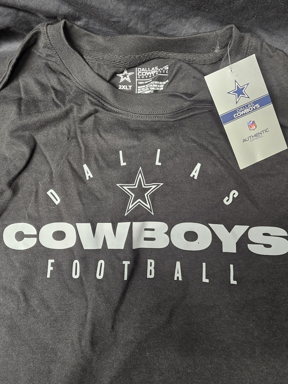 Dallas Cowboys Authentic Apparel Long Sleeve Shirt 2XLT Black NFL NWT Big & Tall - Picture 2 of 5